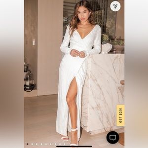 Love Lasts Forever White Sequin Lulus Bridal Maxi Small